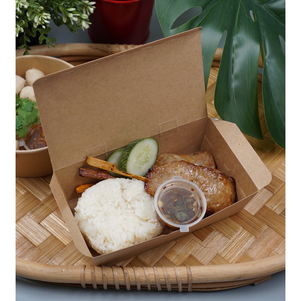 กล่อง Kraft TAKE AWAY ใส่อาหาร 770 มล. Food Box 770 ml. คราฟน้ำตาล (50 ชิ้น)