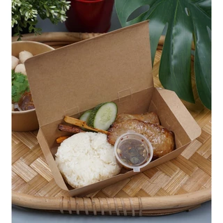 กล่อง Kraft TAKE AWAY ใส่อาหาร 770 มล. Food Box 770 ml. คราฟน้ำตาล (50 ชิ้น)