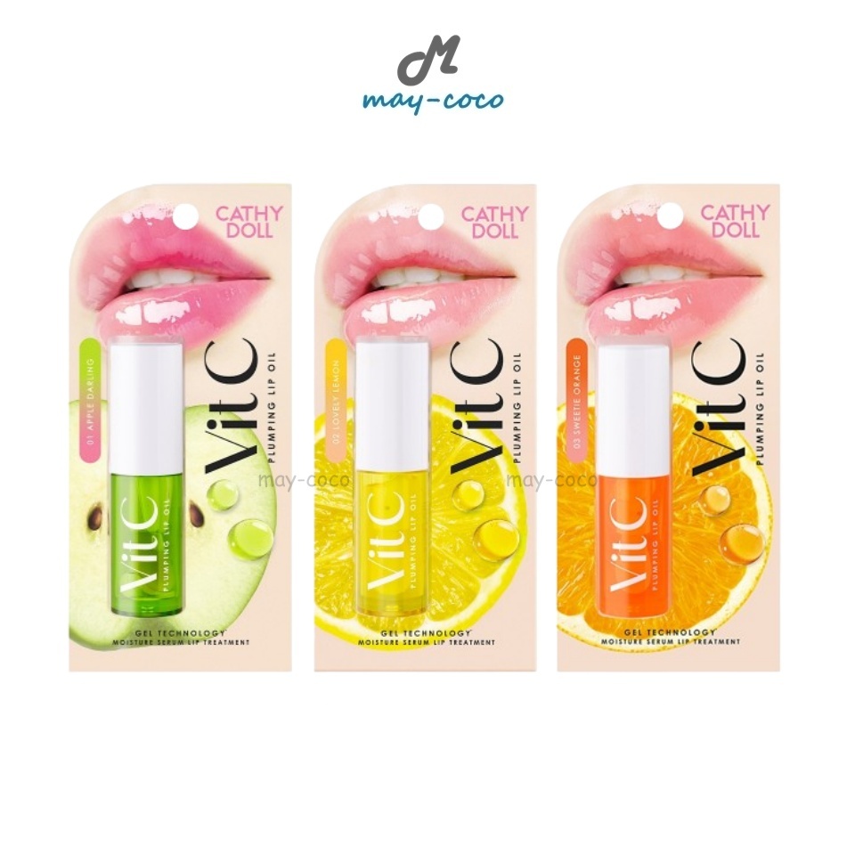 ถูก/แท้/มีไลฟ์ ลิป Cathy Doll Vit C Plumping Lip Oil ลิปออยล์ปากจือ ออยล์ ลิปเปลี่ยนสี บำรุงปาก ปากฉ่ำ ฉ่ำวาว กลิ่นหอม