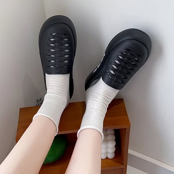 home..fashion รองเท้าแตะ ยางEVA แบบสวม ลายสาน ส้นหนา พื้นนุ่ม ใส่สบาย S-122