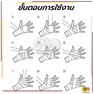 ผ้าพันมือนักมวย 1คู่ ผ้าพันมือ ชกมวย 1.5ม/3ม/5ม อุปกรณ์มวยไทย ผ้าพันมือ