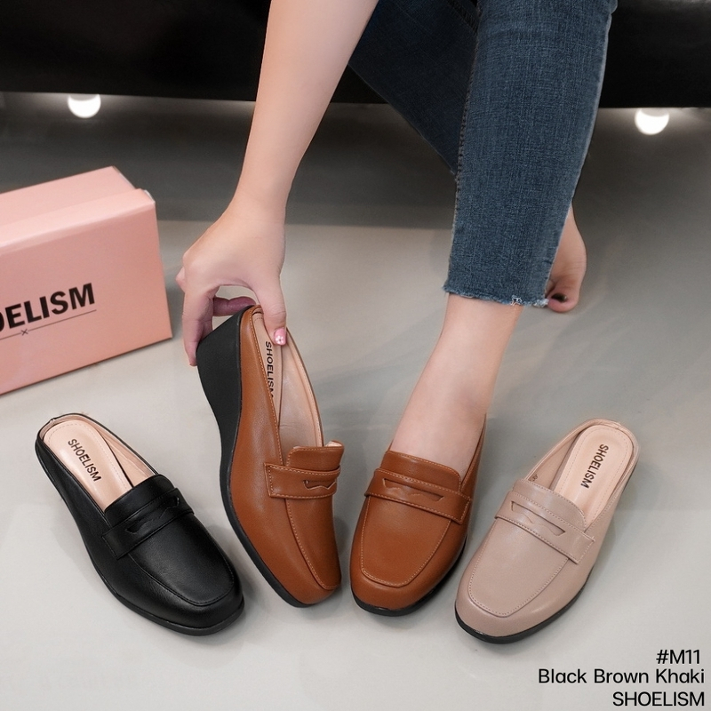 รองเท้าคัชชูเปิดส้น (SS M11) เก็บงานเนี๊ยบทุกจุด เรื่องหนังนิ่ม