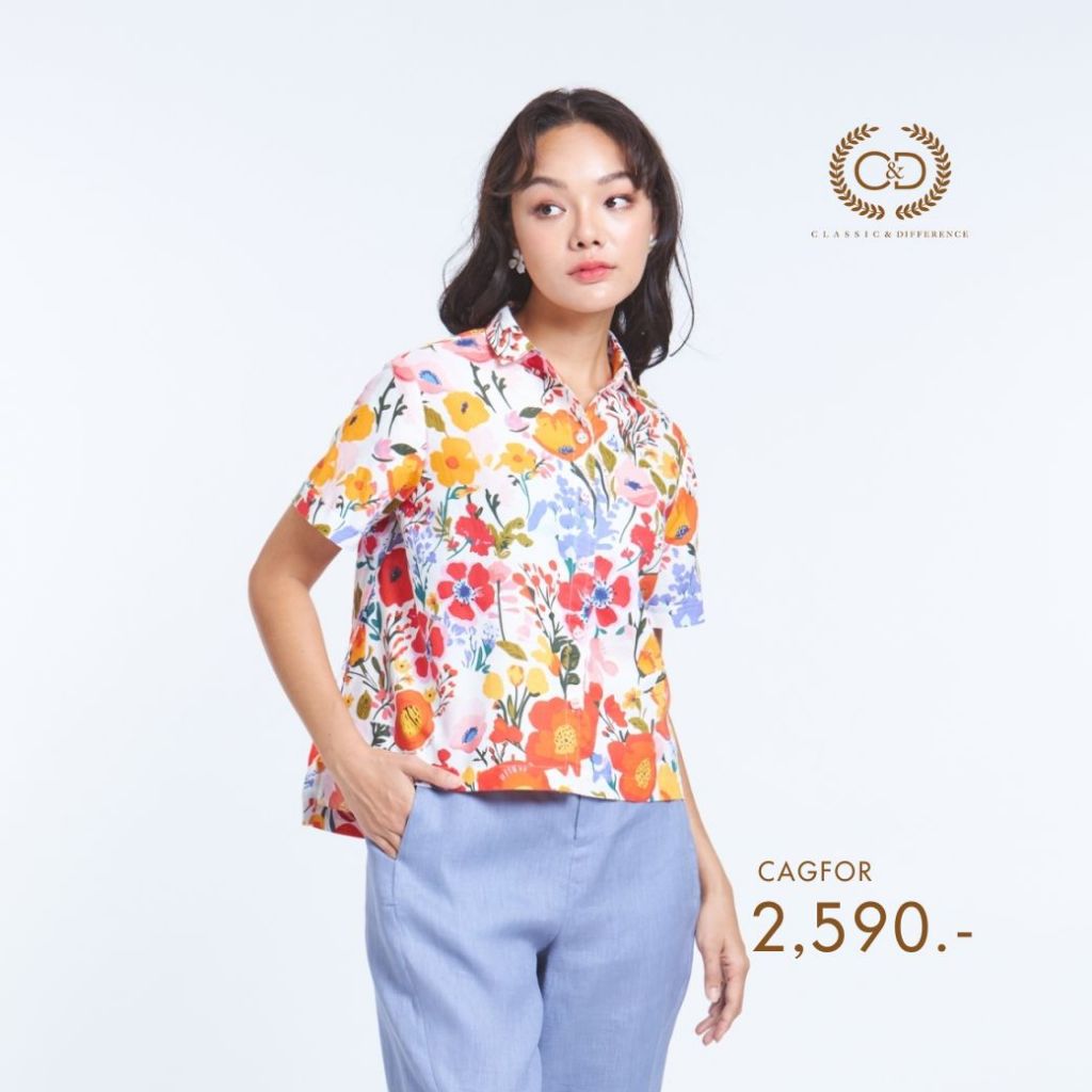 C&D เสื้อผู้หญิง แฮปปี้ ฮานะ แขนสั้น สีส้ม (CAGFOR)