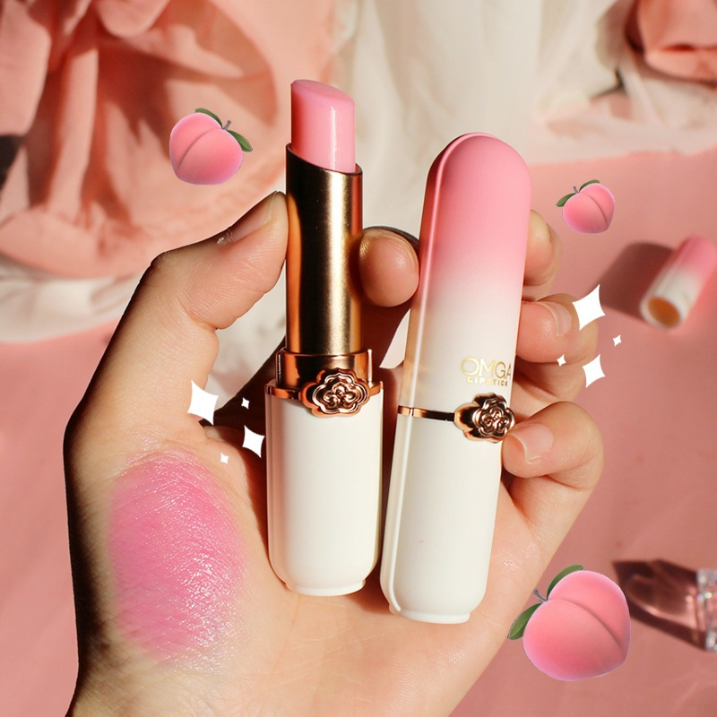 ลิปสติกลิปบาล์มเปลี่ยนสีตามอุณหภูมิลิปบํารุงริมฝีปากOMGA Peace kissสีนมเย็นLipstick -8006