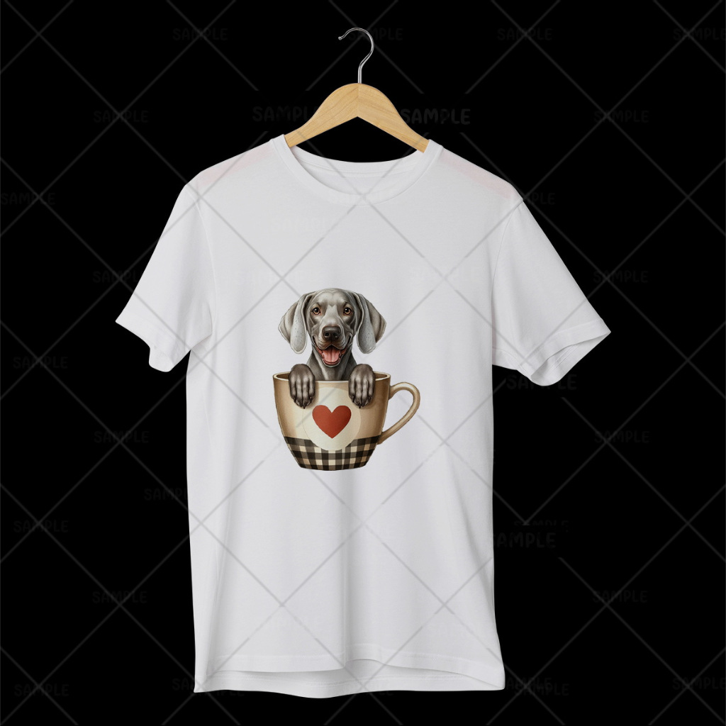 เสื้อลายหมา เสื้อยืดสไตล์ญี่ปุ่น แขนสั้น คอกลม คอวี ผ้า TK ใส่สบาย I'm Yours Coffee TDGAM44 ดัชชุน D