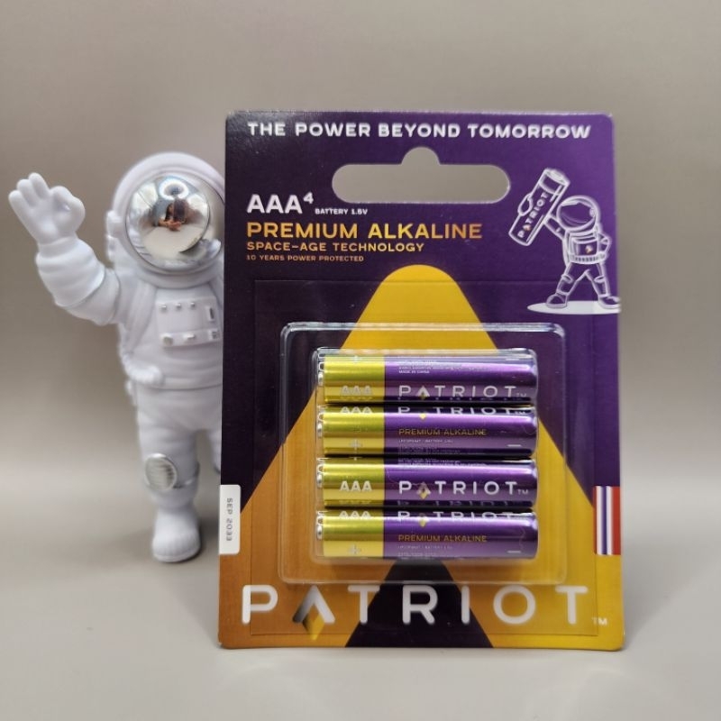 ถ่าน Patriot "Premium Alkaline" AAA แพ็ค 4 ก้อน