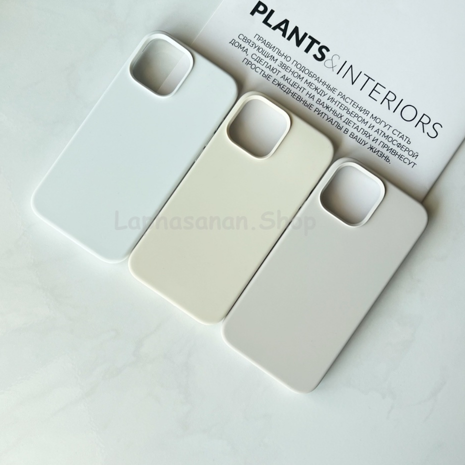 i7-17Promax เคสซิลิโคน Silicone Case สีครีม สีเทาอ่อน สีขาว พร้อมส่ง
