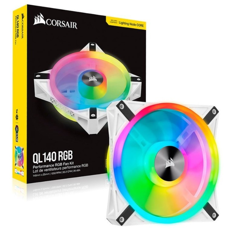 iCUE QL140 RGB 140mm PWM White Fan Single