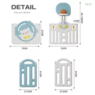 Ozone คอกกั้นเด็กพับได้ POLAR BEAR คอกกั้นเด็ก คอกเด็ก แป้นบาส ลูกบาส รุ่น โพลาแบร์ สำหรับเด็ก แข็งแรง