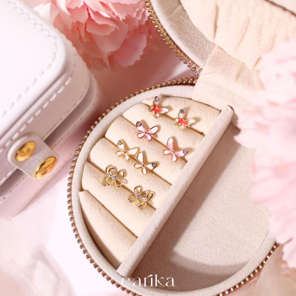 earika.earrings - Buttervine collection รวมต่างหูก้านเงินแท้ลายผีเสื้อสีหวาน ผิวแพ้ง่ายใส่ได้