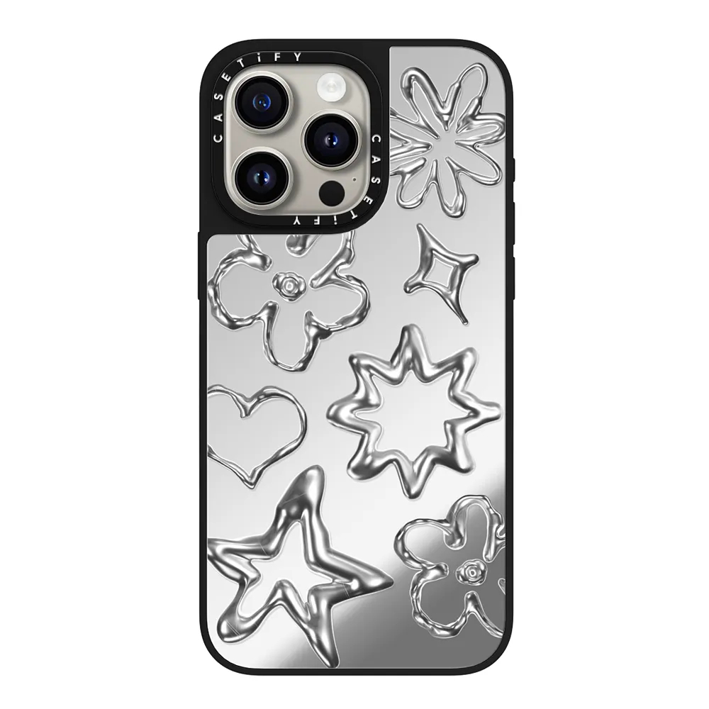 [พร้อมส่ง] CASETiFY | Chrome Doodles Mirror Case MagS. Compatible Compatible