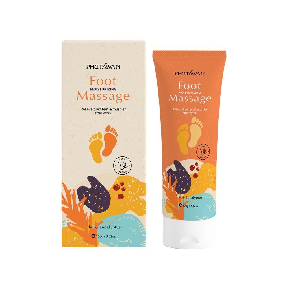 ภูตะวัน ฟุ๊ท มอยส์เจอร์ไรซิ่ง มาสสาจ ครีมนวดเท้า นวดแก้ปวดเมื่อย phutawan Foot Massage Cream 100 g