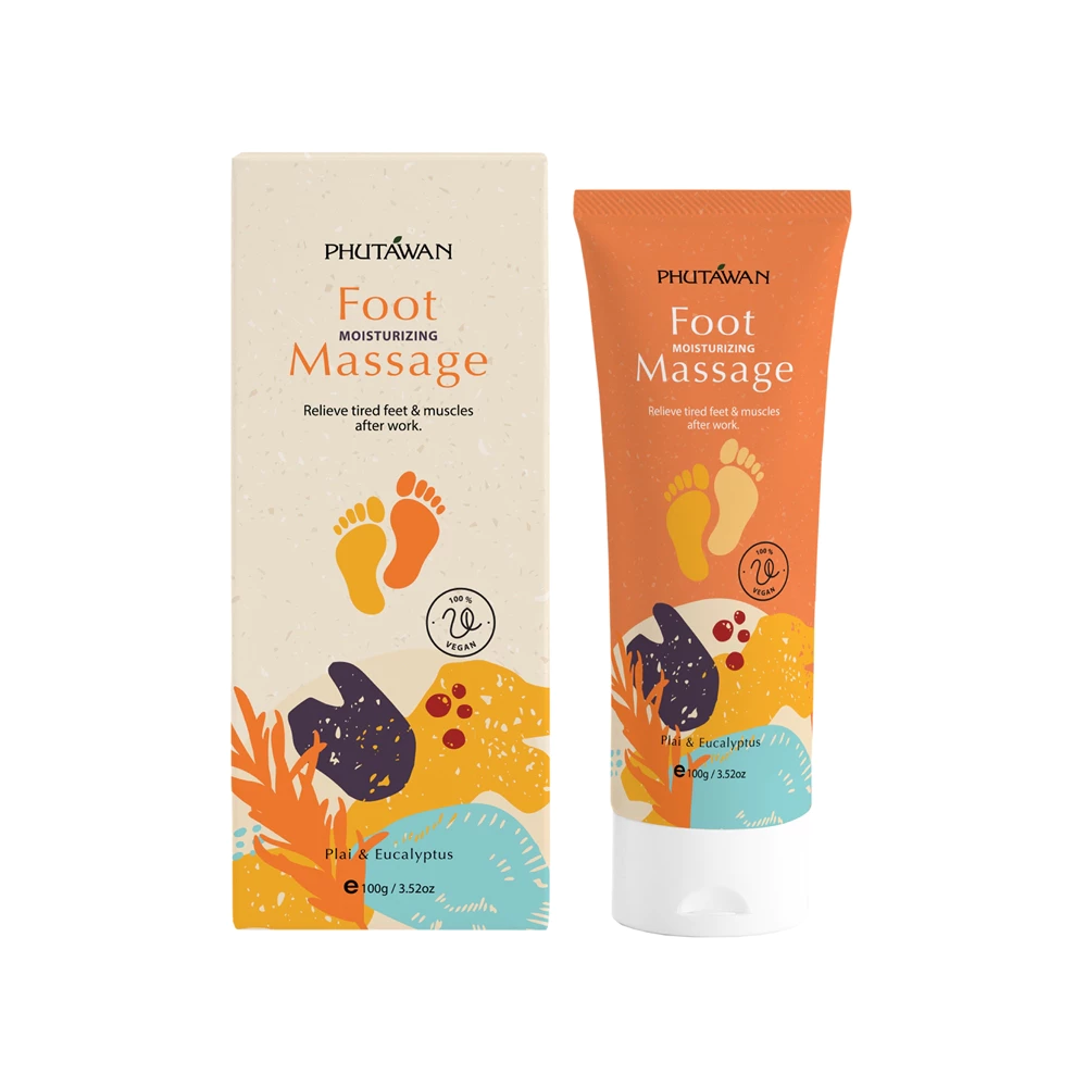 ภูตะวัน ฟุ๊ท มอยส์เจอร์ไรซิ่ง มาสสาจ ครีมนวดเท้า นวดแก้ปวดเมื่อย phutawan Foot Massage Cream 100 g