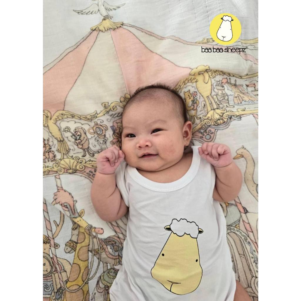 Baa Baa Sheepz أوفرول أطفال نصف كم خيزران Plus — صورة 6