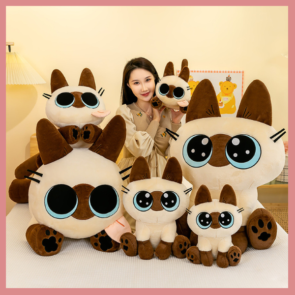 ตุ๊กตาแมวสยาม 35CM 45CM 60CM 85CM ขนนุ่มนิ่มน่ากอดมาก เขียนการ์ดอวยพรได้ ของขวัญวันเกิด ของขวัญปัจฉิม