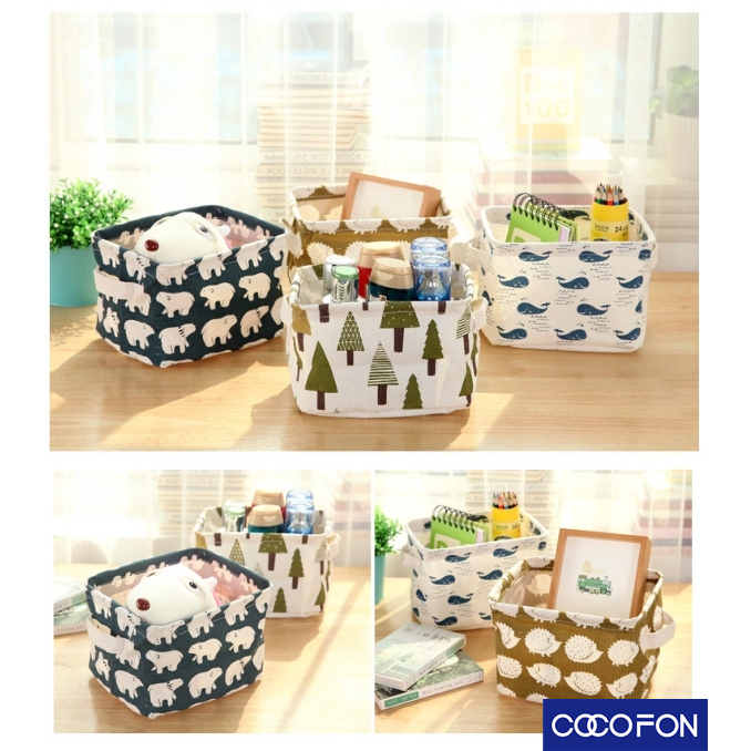 #CC25 ตะกร้า กันน้ำ เก็บของ กล่องเก็บของ พับได้ ขนาดเล็ก Small storage basket cartoon ราคา ถูกที่สุด ดีลบีเคเค รูปภาพหลัก