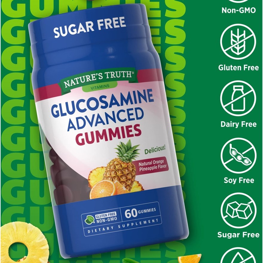 GLUCOSAMINE ADVANCED 60 Gummies NATURE'S TRUTH Orange Pineapple กัมมี่ กลูโคซามีน