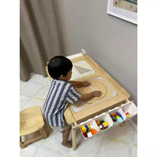 Montessori Kids Sensory/LEGO Table Wood (FLISATฟลิแซท Reform) โต๊ะเด็ก มอนเตสซอรี่ ปรับความสูงได้ พร้อมที่ใส่กระดาษวาดร