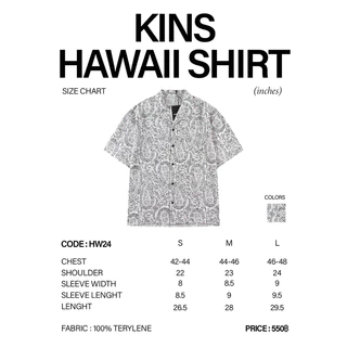 KINS | Hawaii Shirt เสื้อฮาวาย ทรง Oversize ชุดเดินชายทะเล (รหัส : HW24)