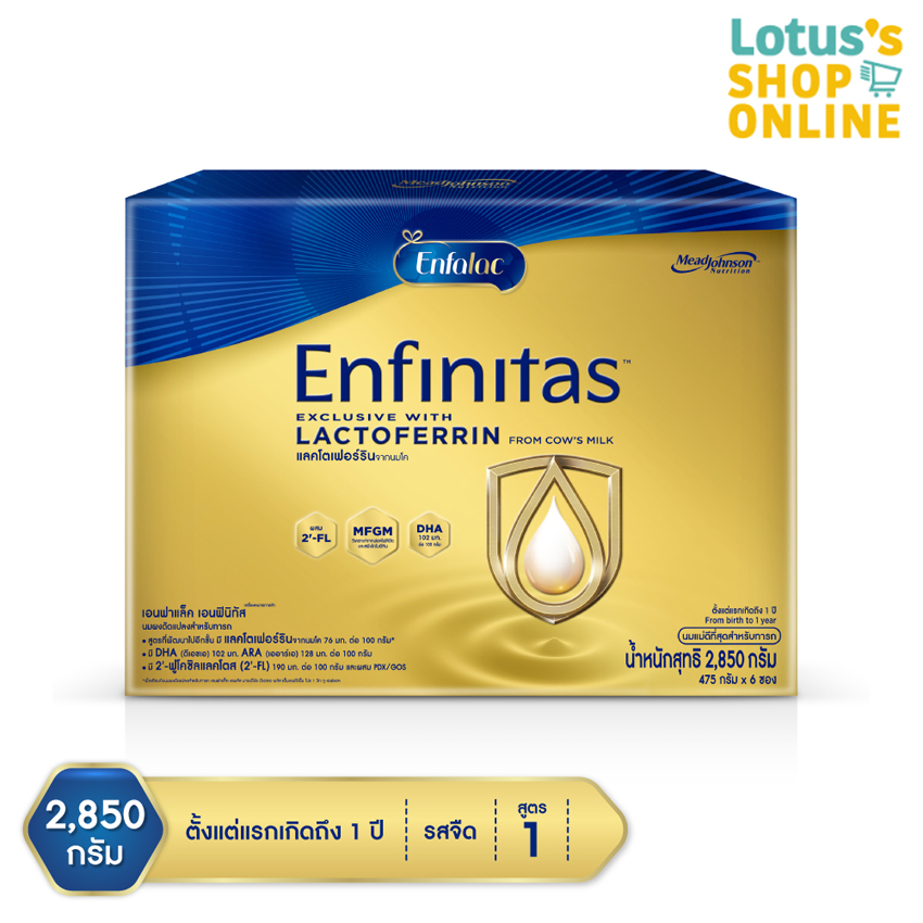 ENFALAC เอนฟาแล็ค เอนฟินิทัส สูตร1 นมผงสำหรับเด็ก 2850 กรัม