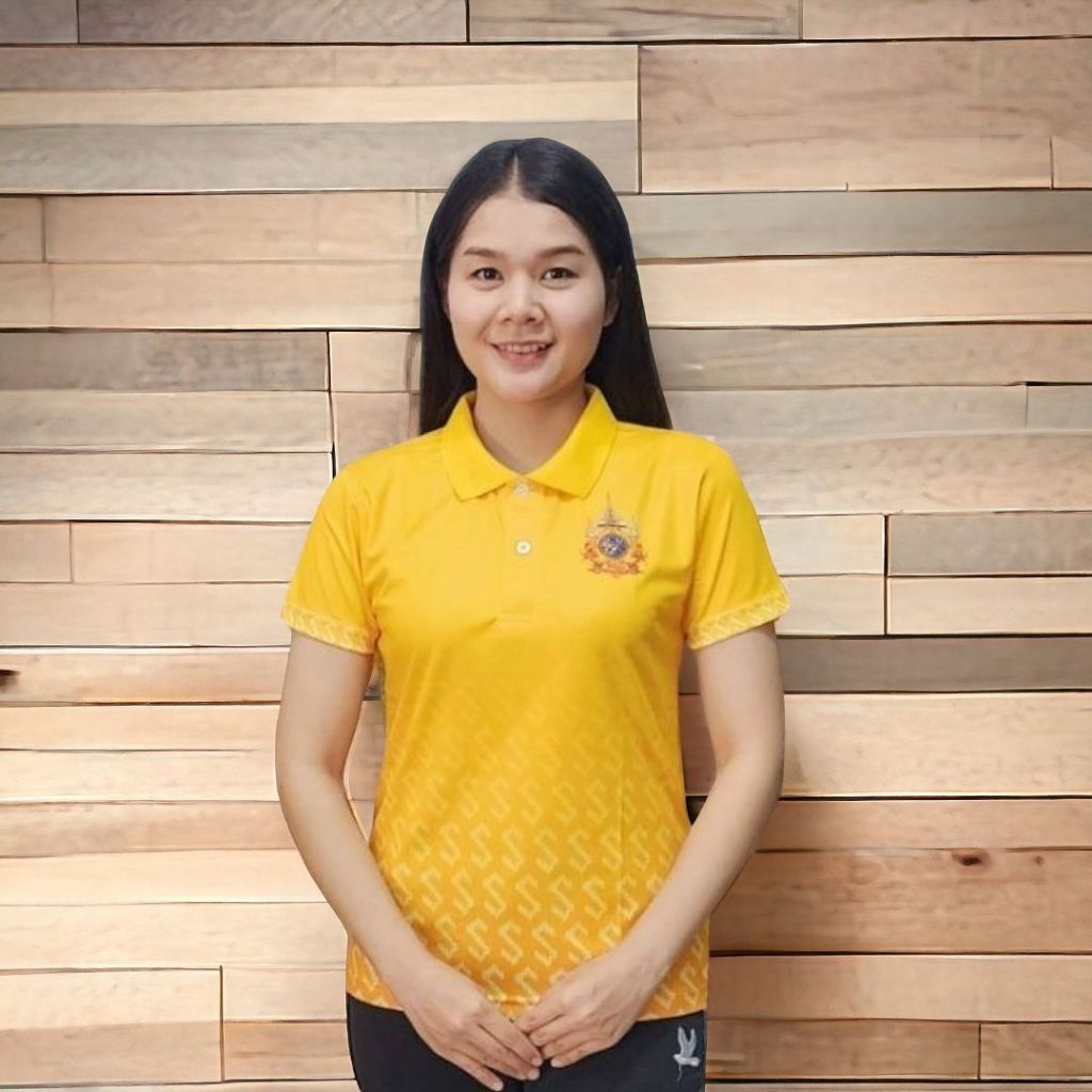 เสื้อ เสื้อเหลือง พิมพ์ลาย ลายขอ ผ้าไมโครไดเทค