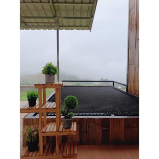 ตาข่ายคาเฟ่  ติดตั้งริมน้ำ หนา2 ชั้น แบบไร้ปม ร้อยขอบเชือกแล…