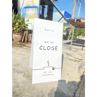 ป้ายคาเฟ่เปิด-ปิดพลาสวูสขนาด30x60cmส่งเร็วมาก sign เปลี่ยนแบบ เปลี่ยนสีได้ ป้ายตั้ง ป้ายเปลี่ยนแบบฟรี