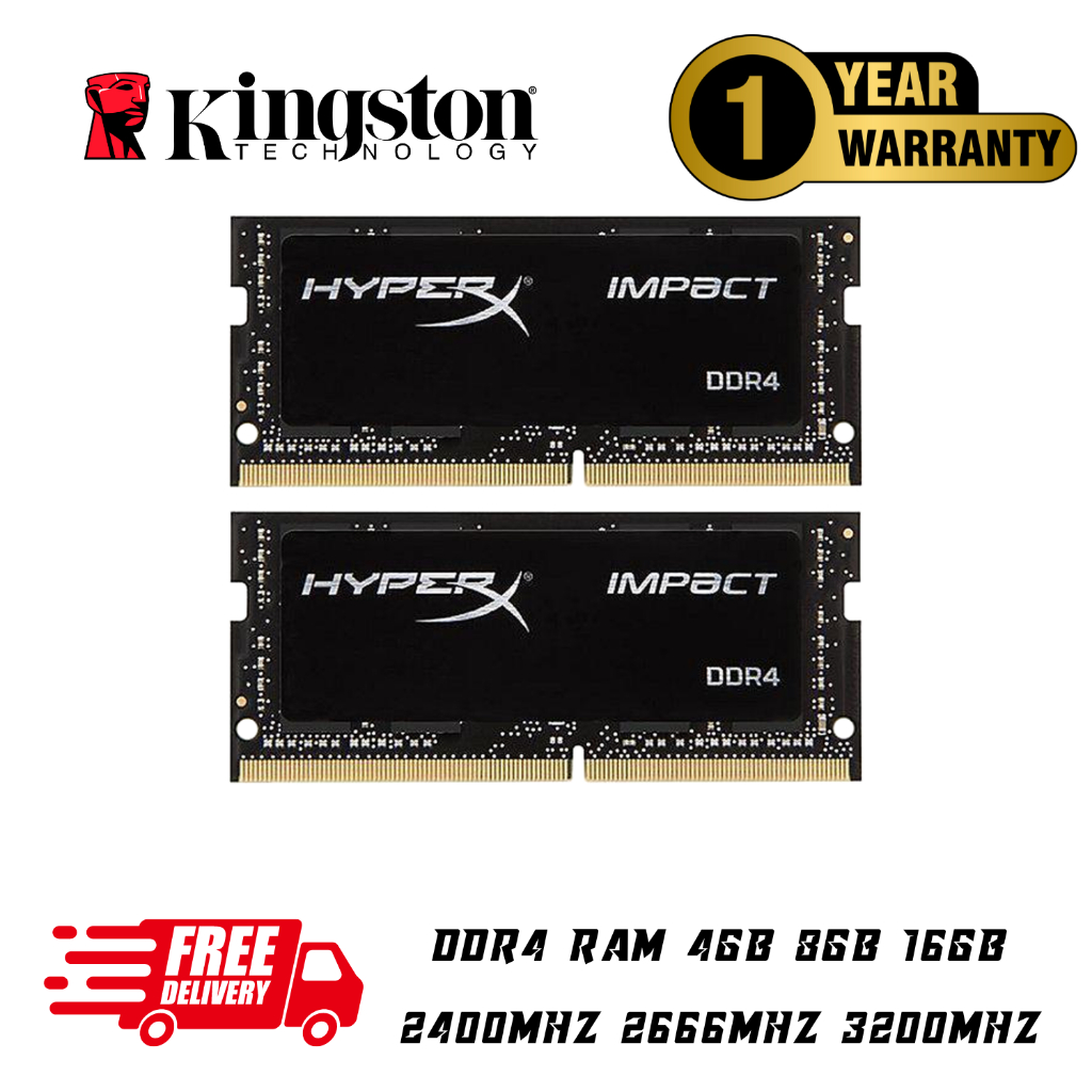 (ส่งฟรี) Kingston HyperX new 4GB/8GB/16GB laptop RAM DDR4 2400/2666/3200MHz SODIMM สำหรับโน็ตบุค