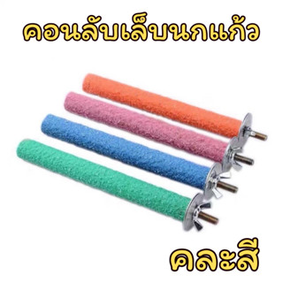 คอนลับเล็บ สำหรับนก คอนแบบติดกรง มีหลายขนาด (คละสี)