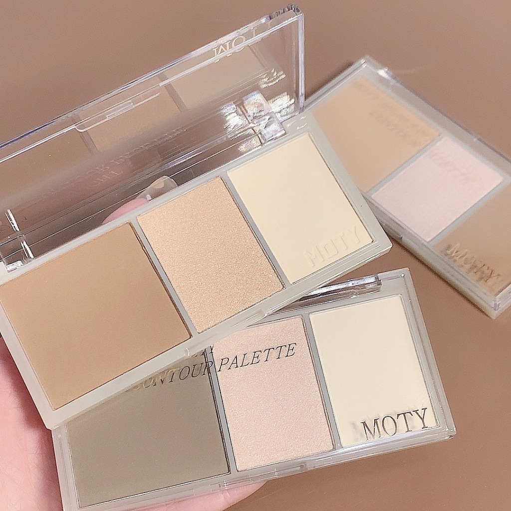 Famoty 2595 เฉดดิ้งฝุ่น ไฮไลท์หน้าเงา คอนทัวร์พาเลท บรอนเซอร์ จมูก ตา หน้าเรียว ติดทน กันน้ำ Shadding highlight Contour