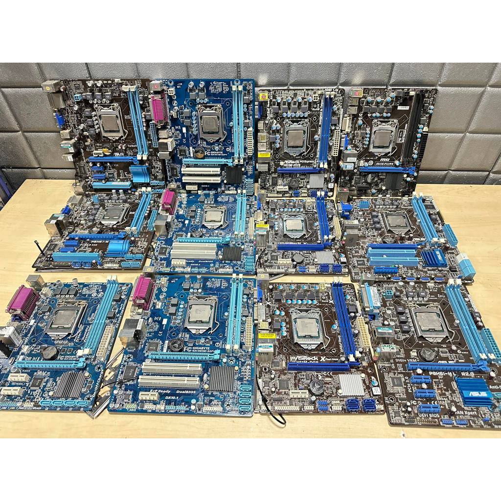 เมนบอร์ด INTEL  ASUS GIGABYTE LGA1155มือสองสภาพดีเเถมฟรี cpu i3