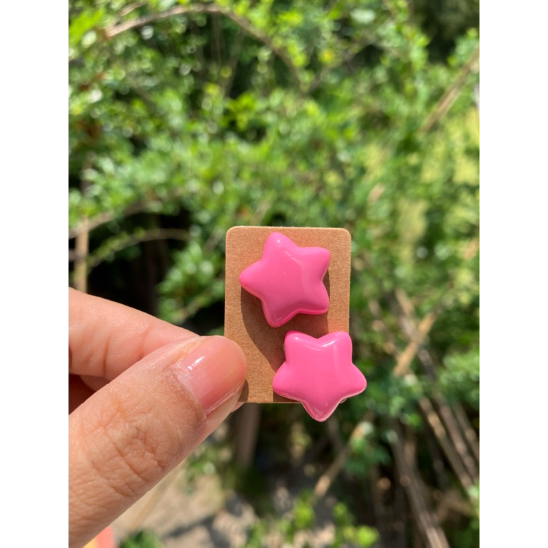 ต่างหูดาวสีชมพูพิ้งหวานสุด💖