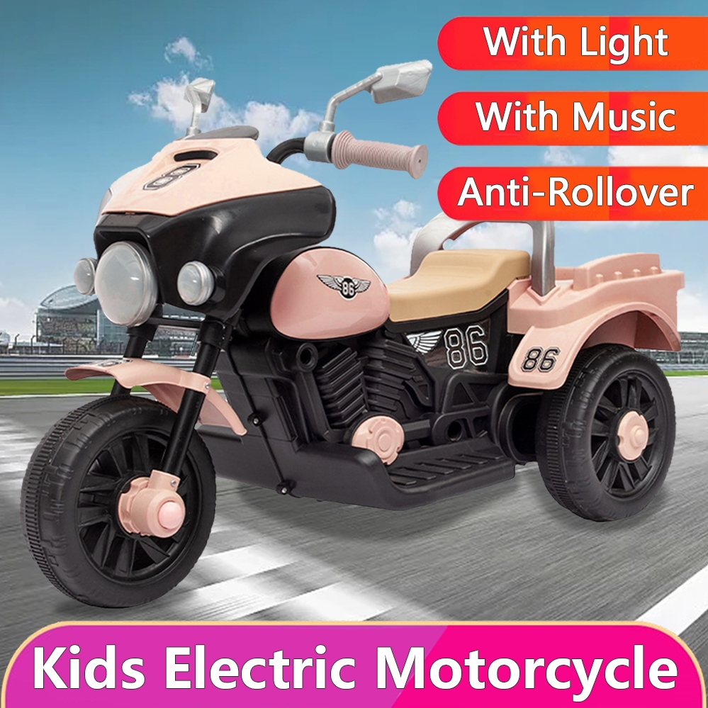 มอเตอร์ไซค์ไฟฟ้าเด็ก รถแบตเตอรี่เด็ก รถมอเตอร์ไซค์เด็ก รถสามล้อเด็ก มีเพลง มีไฟหน้า แม็กซ์ แบกภาระ 50kg เหมาะสำหรับ1-7ปี