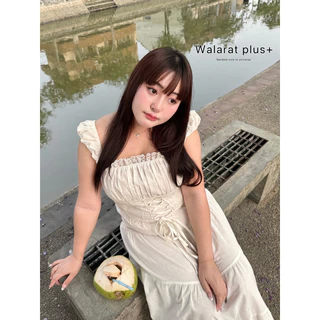 (WR) เซตเสื้อแขนกุด+กระโปรงยาวชั้นๆ รูดเอว เก็บพุง สวย สไตล์พสจีน เสื้อผ้าสาวอวบอ้วน พลัสไซส์ ไซส์ใหญ่