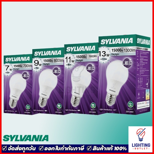 Sylvania หลอดไฟ LED Bulb 5W 7W 9W 11W 13W  รุ่น ToLEDo Basic Plus Daylight แสงขาว warmwhiteแสงเหลือง