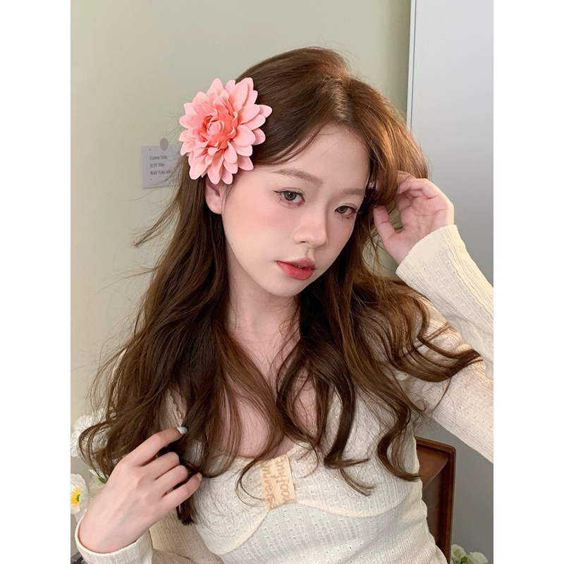 GKV-กิ๊บติดผมปากเป็ด ดอกดาเรีย ดอกไม้แฟชั่นเครื่องประดับผม ดอกไม้ปลอม (พร้อมส่งจากไทย)