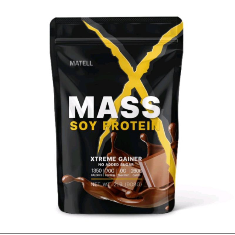 MATELL Mass Soy Protein Gainer 2 lb แมส ซอย โปรตีน 2 ปอนด์ หรือ 908กรัม  เพิ่มน้ำหนัก