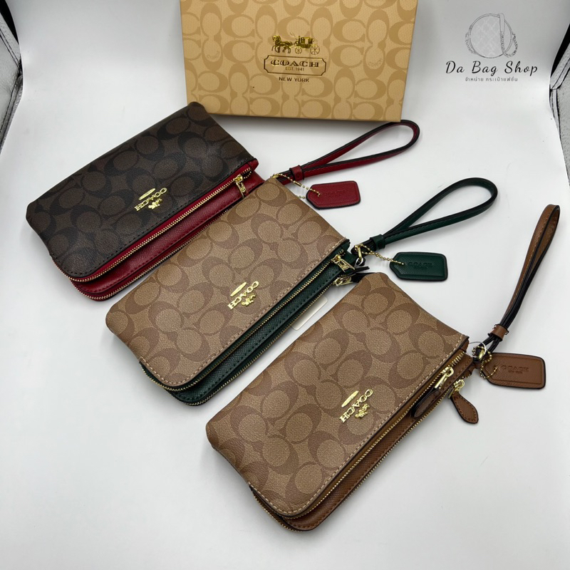 กระเป๋าคล้องมือ กระเป๋าคล้องแขนรุ่นใหม่ล่าสุดกำลังฮิตขายดีขนาด 8 นิ้วใส่โทรศัพท์ได้มีช่องซิปข้างหน้ากับช่องซิปใหญ่