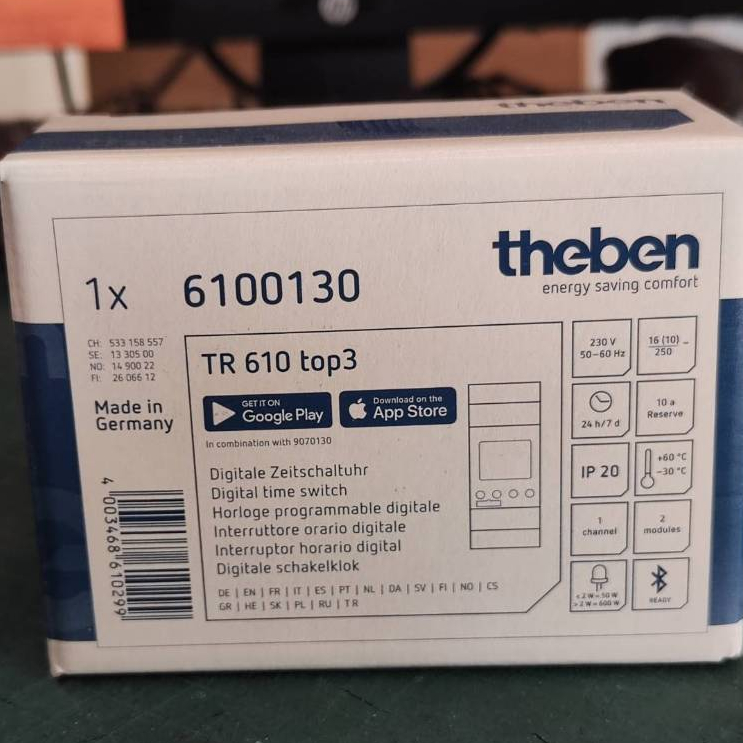 ไทม์เมอร์ theben TR610 top3 Time and light control Digital time switches