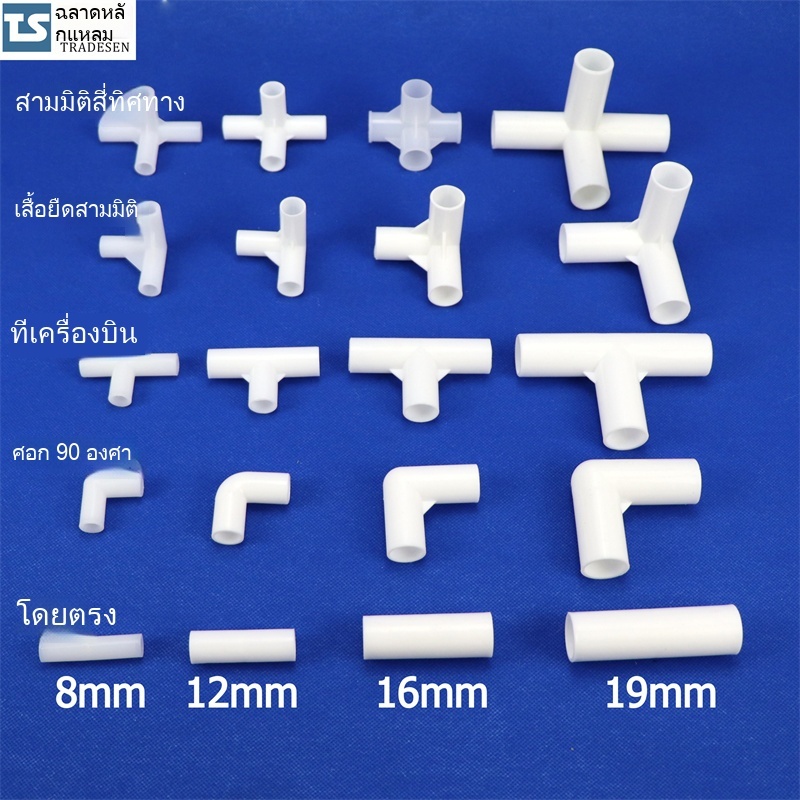 ชุดข้อต่อท่อพลาสติก ขนาดเล็ก ครบเซ็ต 3D มีทั้งข้อศอก ข้อต่อ 3 ทาง 4 ทาง สำหรับงานท่อน้ำและชั้นวาง