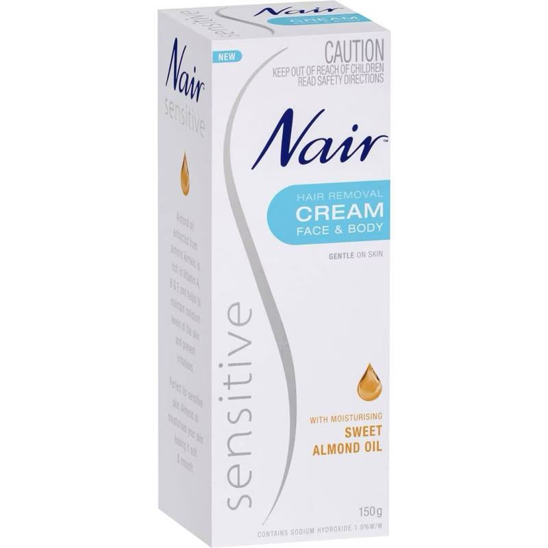 Nair Sensitive Face & Body Hair Removal Cream 150g*กล่องบุบนะคะ