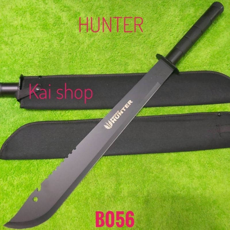 อุปกรณ์เดินป่า มีด มีดยาว มีดเดินป่า มีดสปาต้า HUNTER รุ่น B056 ใบดำด้ามเหล็ก