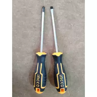 INGCO ชุดไขควง 2ชิ้น พร้อมที่แขวน ปากแฉกและปากแบน ปลายแม่เหล็ก รุ่น HKSD0248 (2 Pcs screwdriver set)