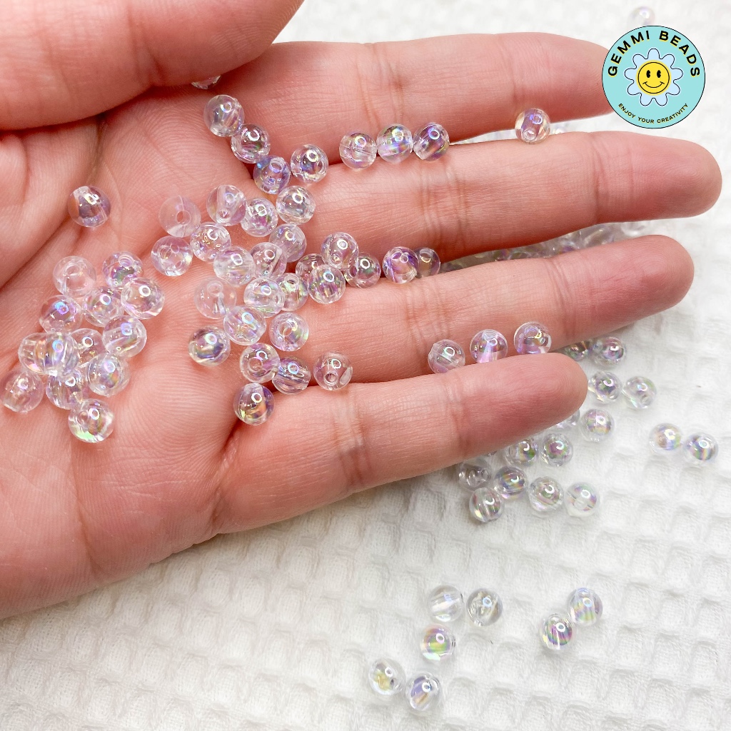 [มีมากกว่าปก]ลูกปัดกลม ลูกปัดอะคลิลิค ลูกปัดDIY 6 มม. 15กรัม/50กรัม - รูปที่ 2