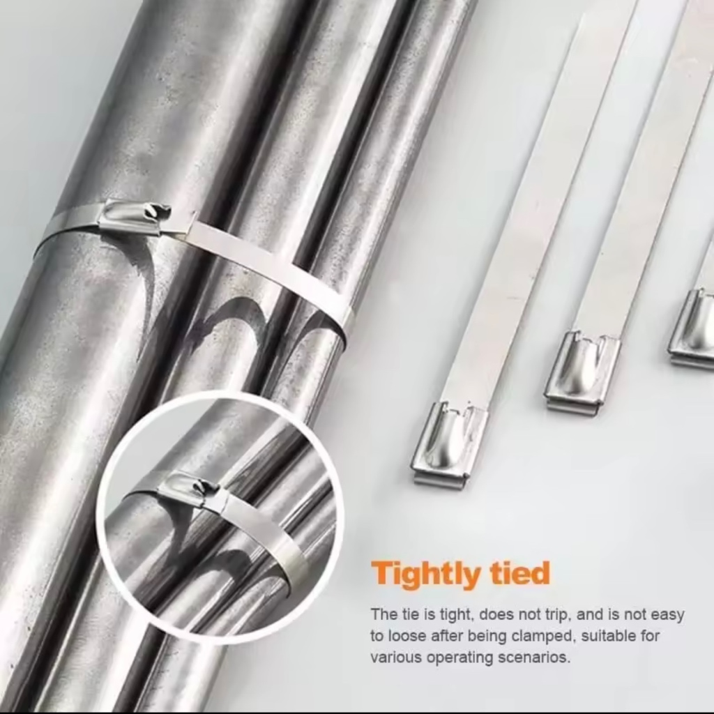 (100 ชิ้น) เคเบิ้ลไทร์ สแตนเลส 304 กว้าง 4.6มม. ยาว 150-600มม. สายรัด สายรัดของ สายรัดเคเบิ้ลไทร์ สายรัดสแตนเลส (cable T - รูปที่ 2