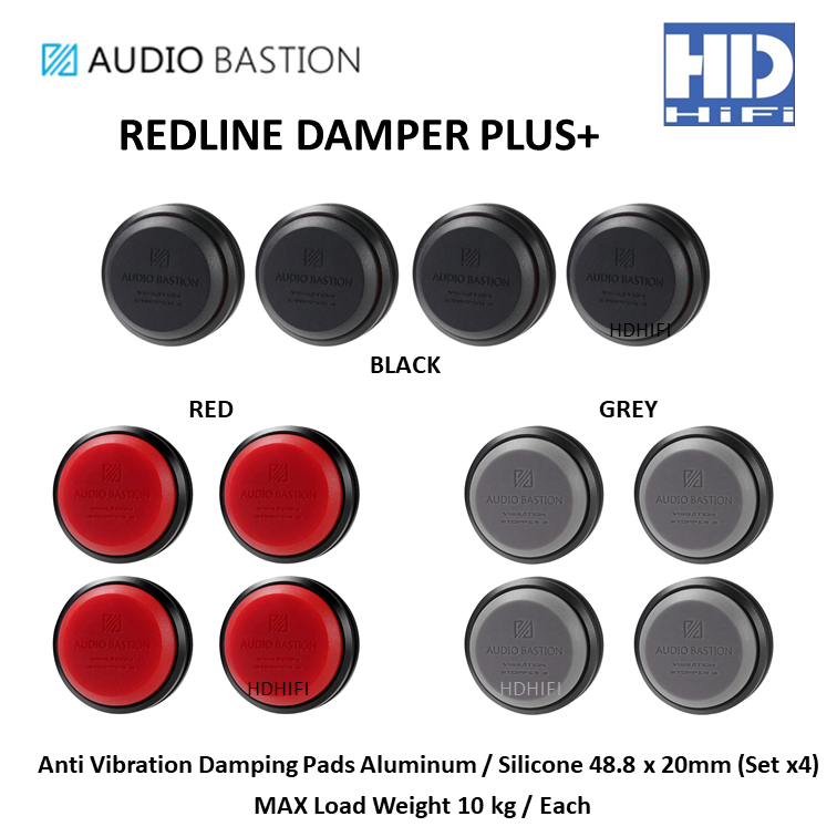 Audio Bastion Redline Damper PLUS+ Anti Vibration Damping Pads Aluminum / Silicone 48.8 x 20mm
