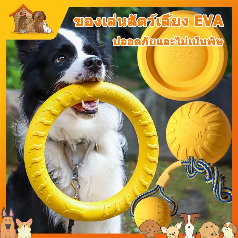 EVA ของเล่นหมา จานร่อน ของเล่นลูกบอล แบบโต้ตอบ ความเหนียวสูง ทนทาน สําหรับฝึกสัตว์เลี้ยง สุนัข