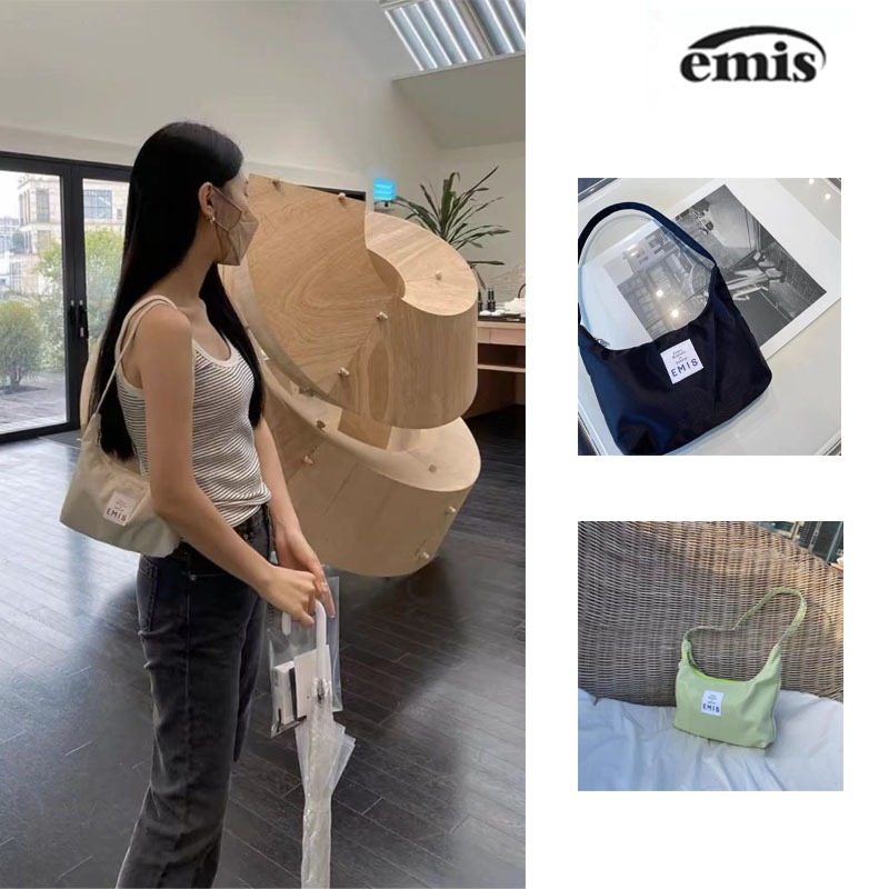 จัดส่งจากประเทศไทย EMIS Shoulder Bags Solid color cute กระเป๋าสะพาย