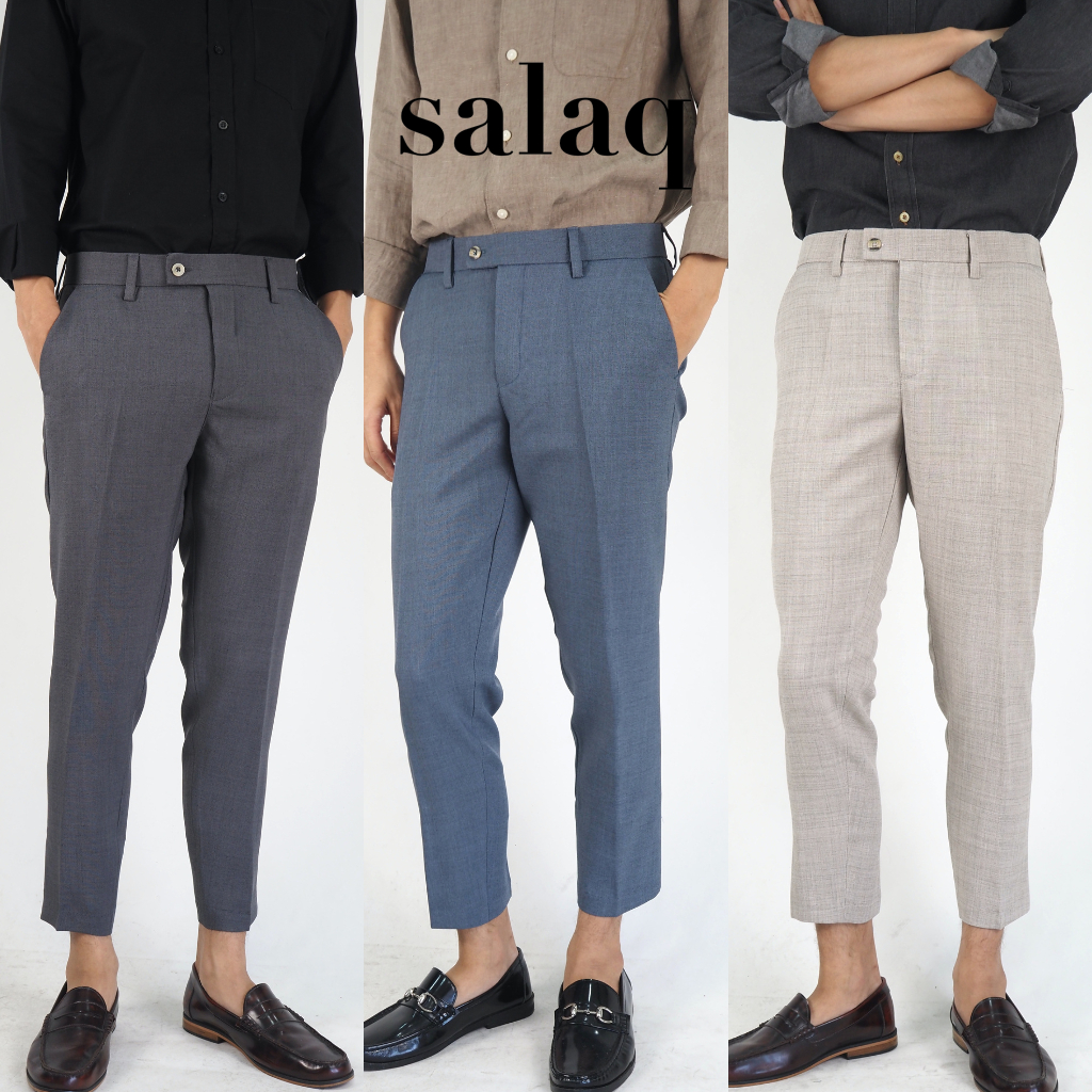 กางเกงสแล็คขาเต่อ ผ้ายืดสโน(snow) ผ้านุ่มใส่สบาย ไม่หนา ไม่ร้อน ทรงกระบอกเล็ก หลากสี ไซส์ 28นิ้ว-36นิ้ว