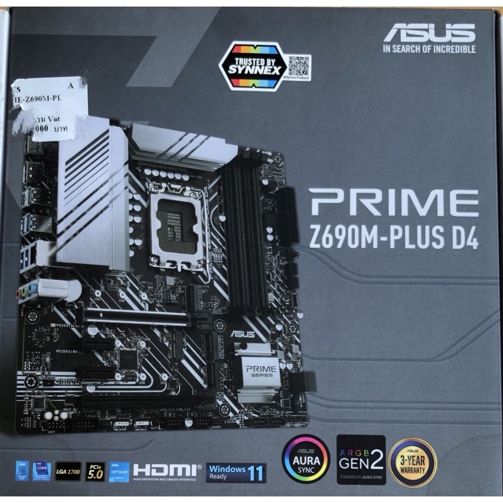 MAINBOARD (เมนบอร์ด) ASUS PRIME Z690M-PLUS D4 (DDR4) (SOCKET LGA 1700) (MICRO-ATX) มือสอง ประกันไทบ
